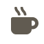 An icon of a hot cup of tea or coffee on a white circle.