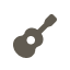 An icon of a guitar on a white circle.
